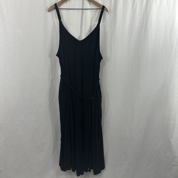 Torrid Rayon Slub Easy Culotte Wide Leg Black Jumpsuit Womens 3X Boho Classic - Picture 1 of 15